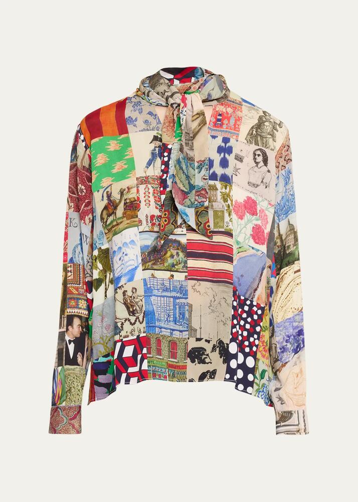 Libertine Bloomsbury Collage Slim Keith Tie Blouse Cover