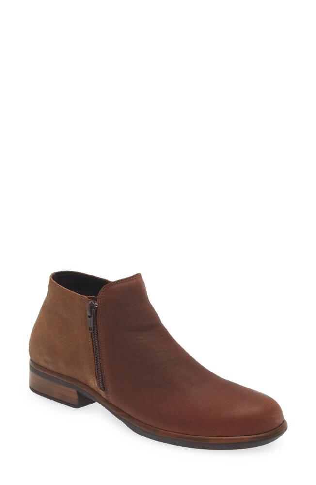 Naot 'Helm' Bootie in Cognac/Antique Brown Suede Cover