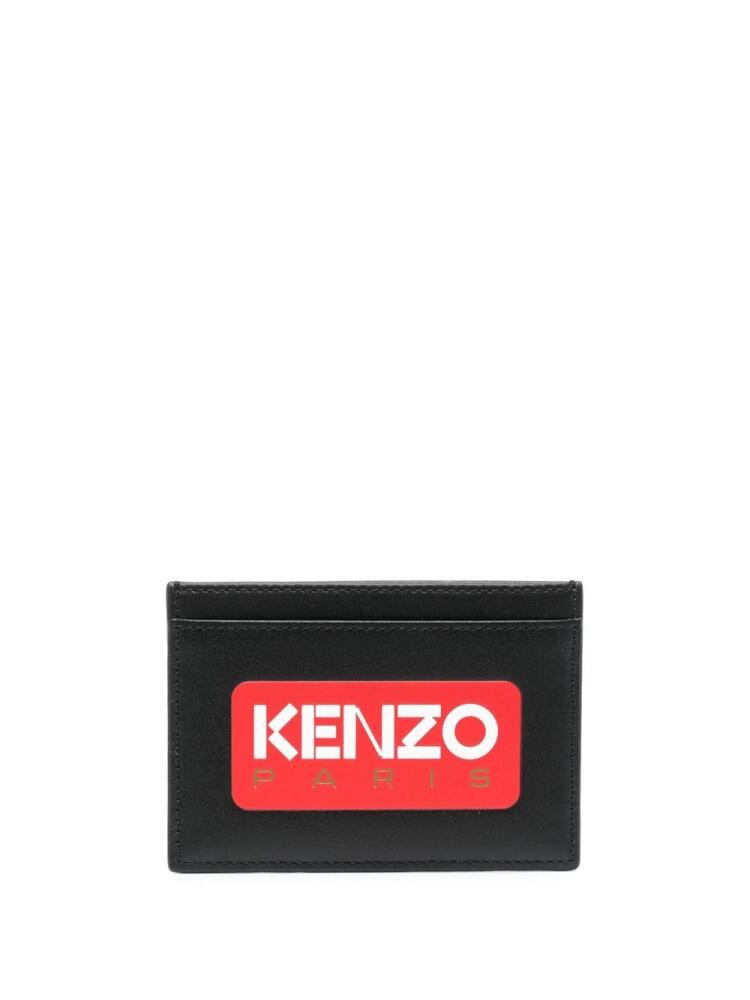 Kenzo logo-print leather cardholder - Black Cover