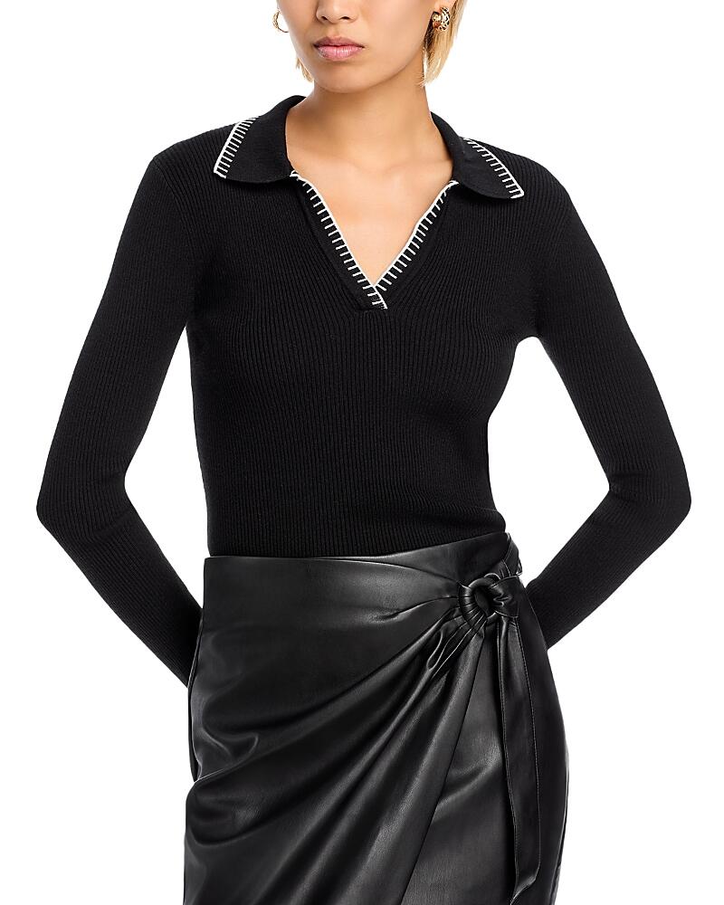 T Tahari Whipstitch Polo Sweater Cover