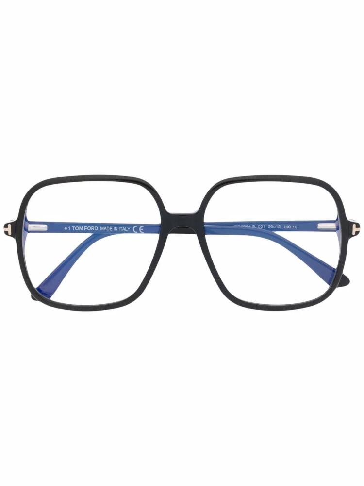 TOM FORD Eyewear polished-effect oversize-frame glasses - Black Cover