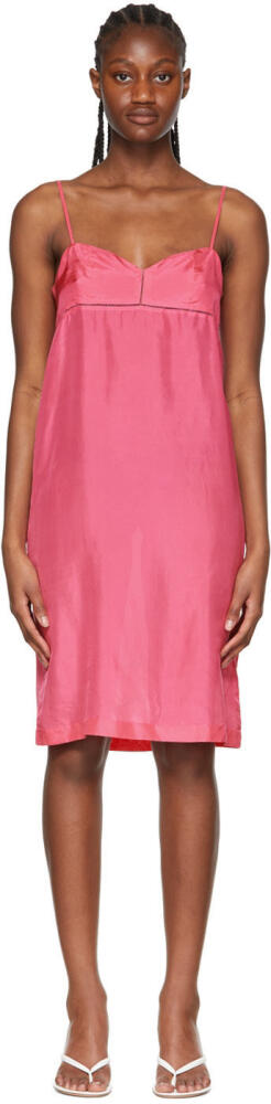 Dries Van Noten Pink Silk Midi Dress Cover