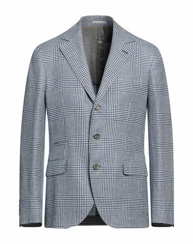 Brunello Cucinelli Man Blazer Blue Linen, Wool, Silk Cover