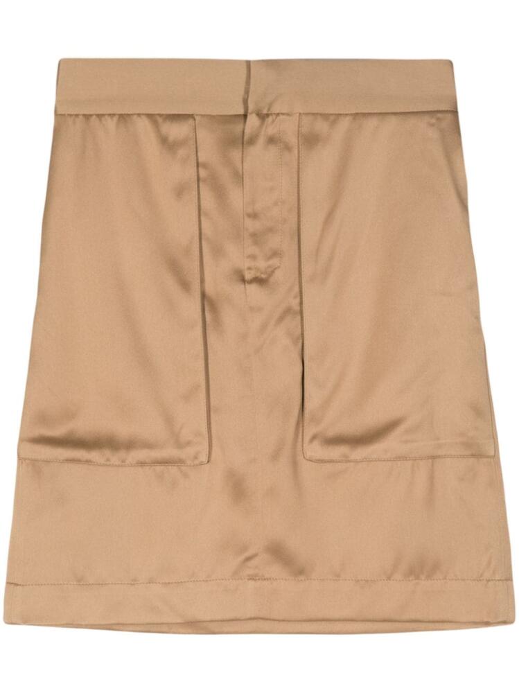 SA SU PHI panelled elasticated-waistband skirt - Brown Cover