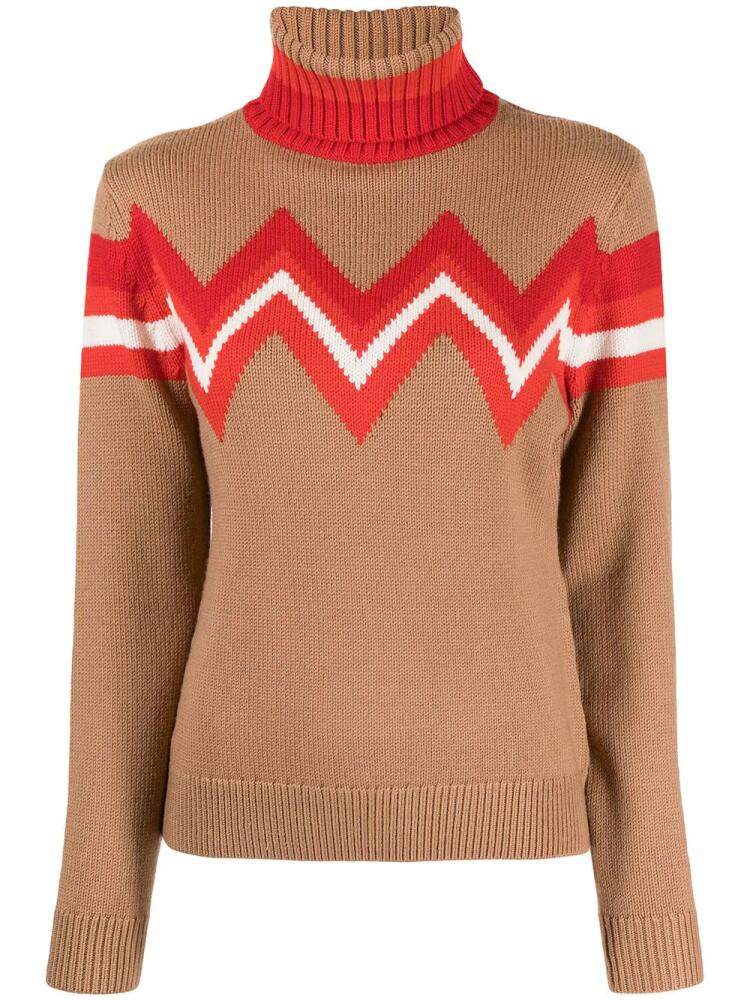 Perfect Moment Alpine intarsia merino wool jumper - Brown Cover