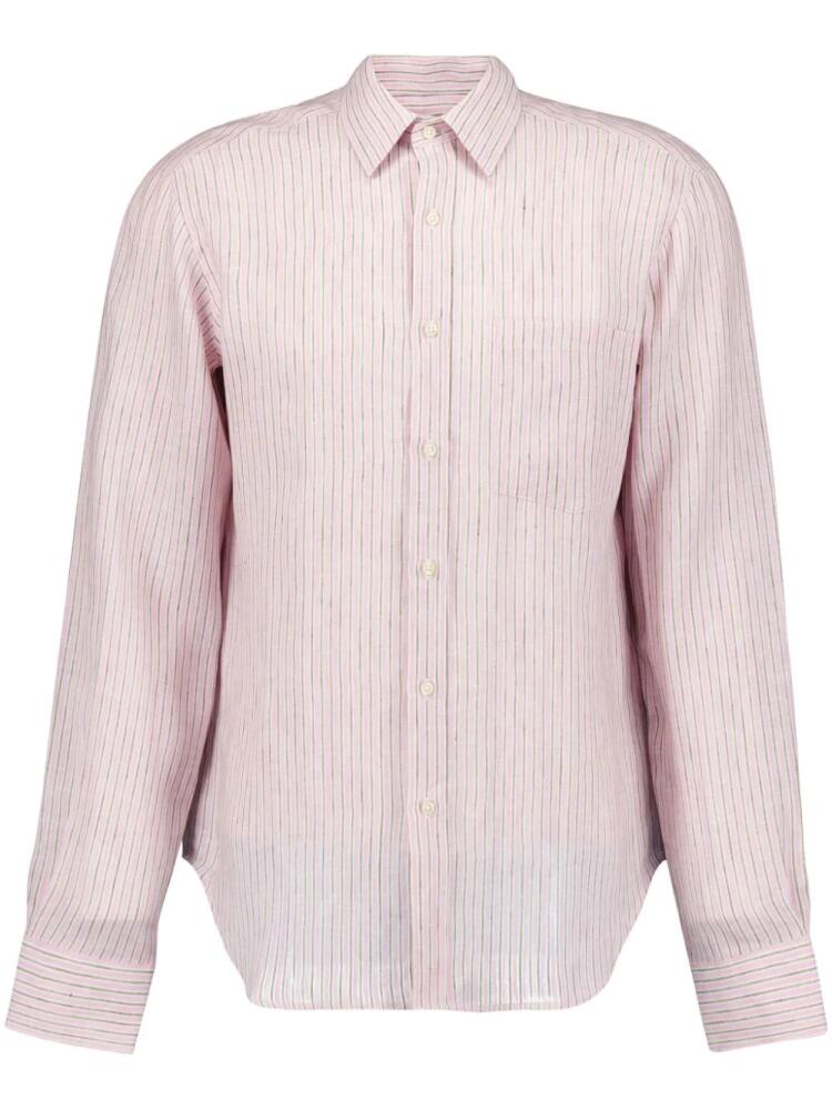 120% Lino striped linen shirt - Pink Cover