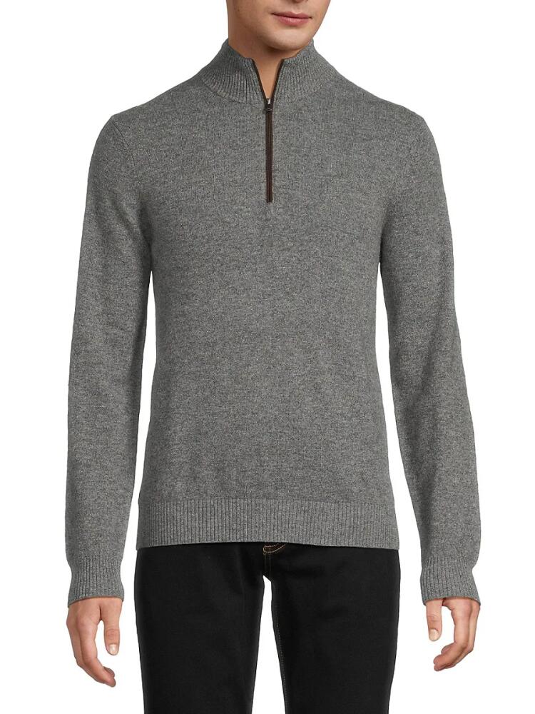 Amicale Men's Classic Fit Cashmere Zip Up Sweater - Grey Cover