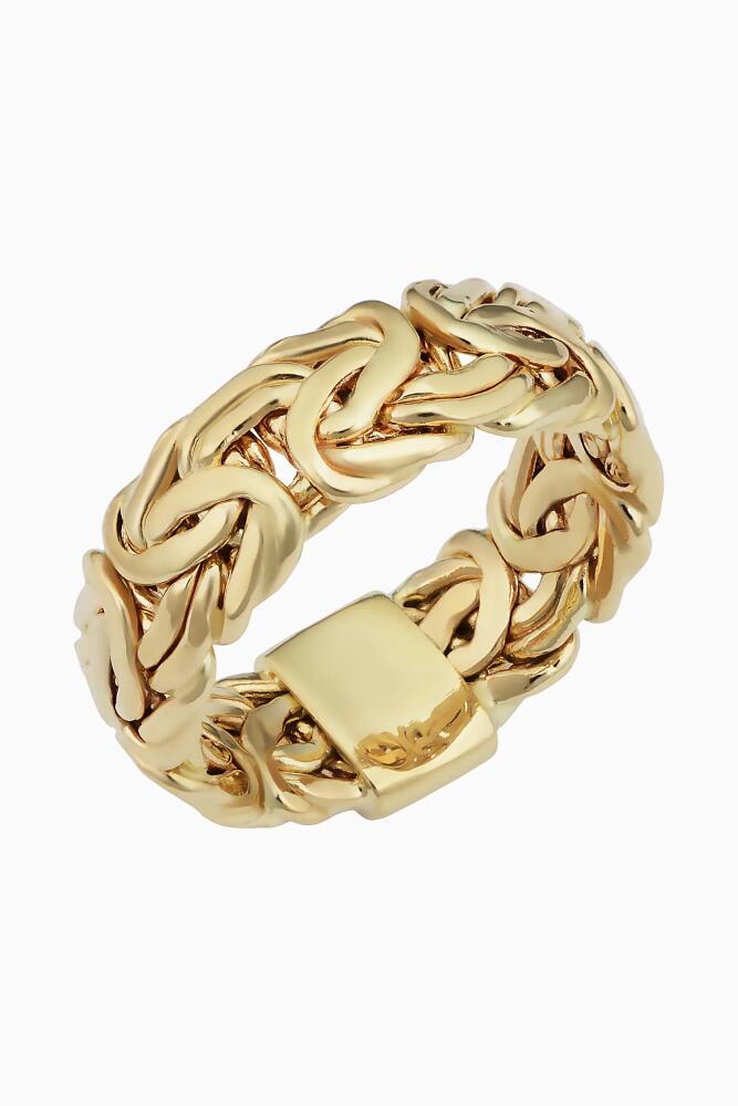 Oradina 14K Yellow Gold Byzantine Band Ring Cover