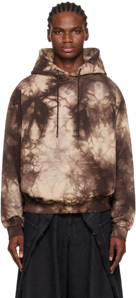 LU'U DAN Brown Bleached Ink Hoodie Cover