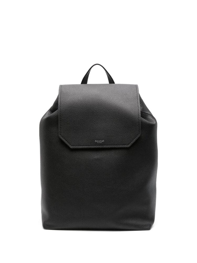 Serapian Day grained-leather backpack - Black Cover