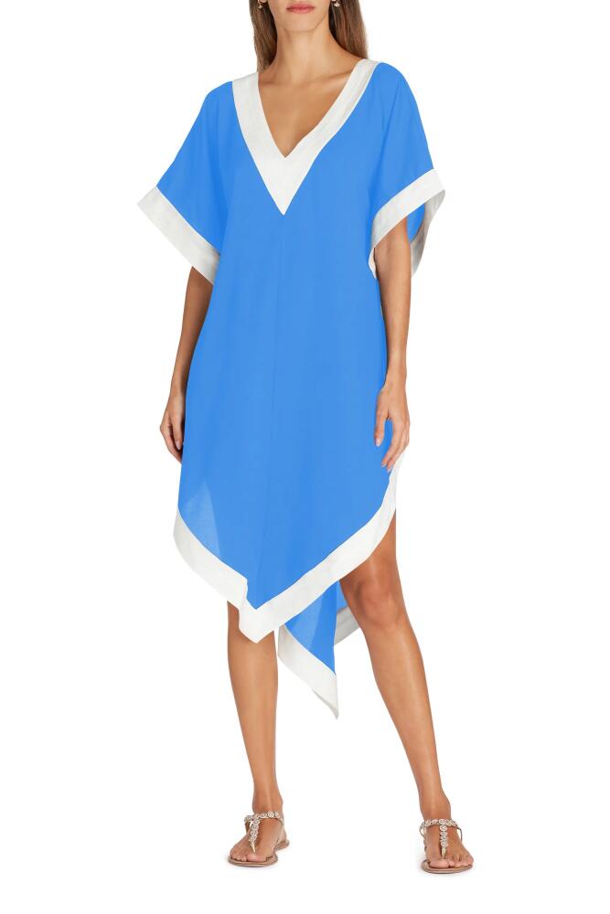 VALIMARE Aria High-Low Crepe de Chine Cover-up Dress in Blue Cover