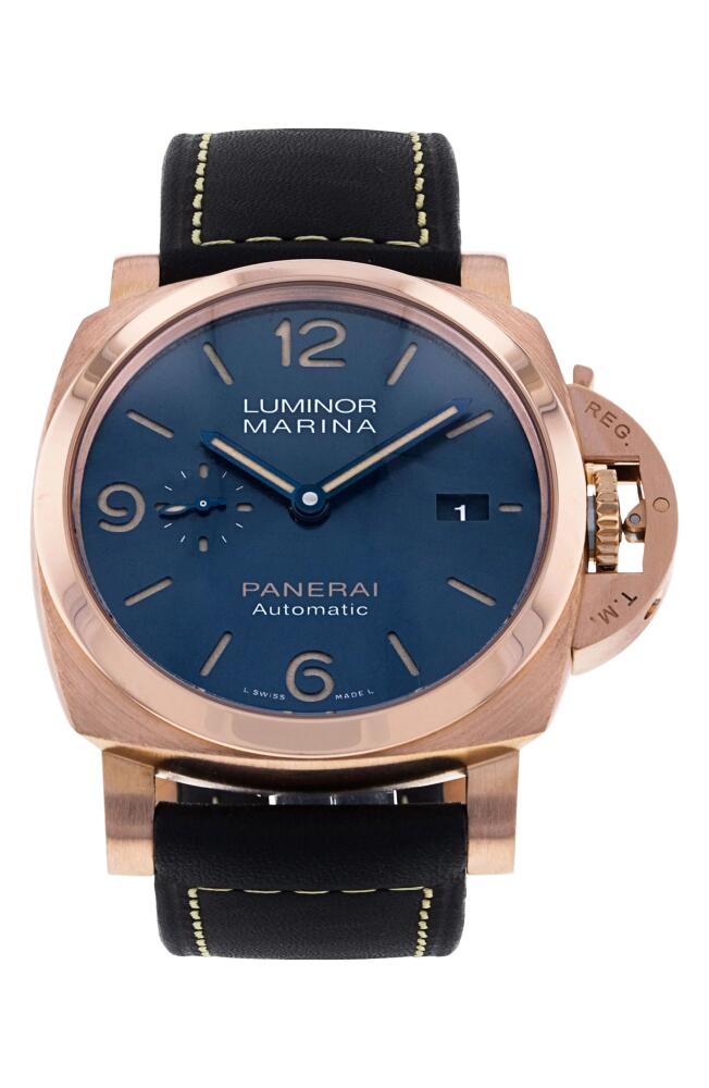 Watchfinder & Co. Panerai Preowned 2022 Luminor Marina Leather Strap Watch, 44mm in Blue Cover