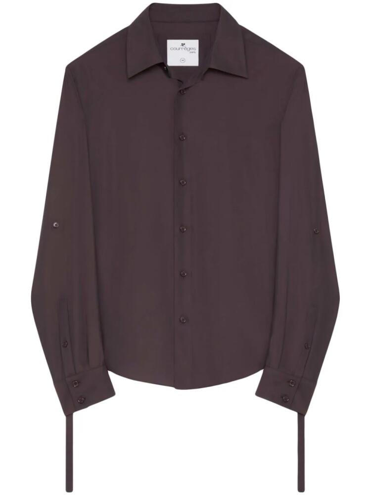 Courrèges satin-finish strap-detail shirt - Brown Cover