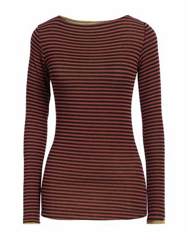 Brand Unique Woman T-shirt Rust Viscose, Polyamide, Elastane, Cashmere Cover