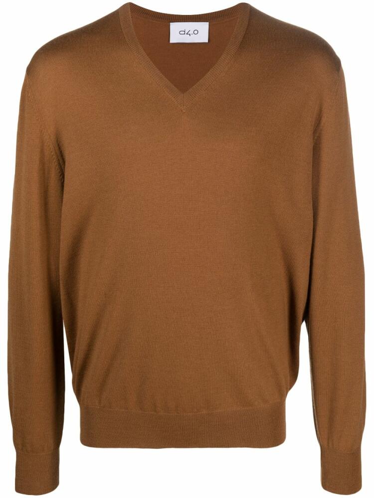 D4.0 virgin-wool crew-neck jumper - Brown Cover