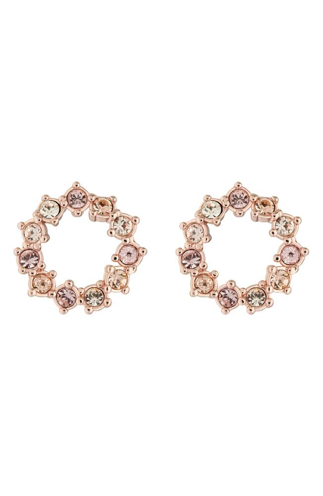 Ted Baker London Cresina Crystal Hoop Stud Earrings in Rose Gold Pink Crystal Cover