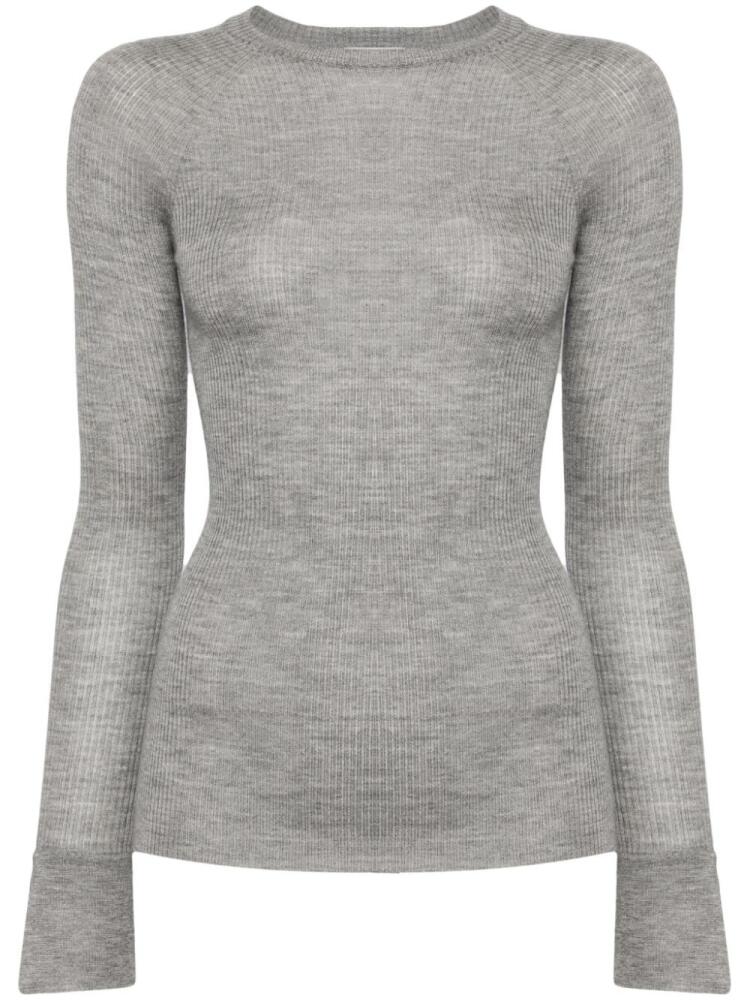 SA SU PHI crew-neck ribbed-knit jumper - Grey Cover