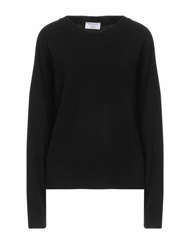 Wool & Co Woman Sweater Black Merino Wool, Cashmere Cover