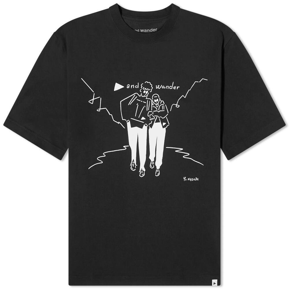 and wander Men's Yu Nagaba T-Shirt in Black Cover