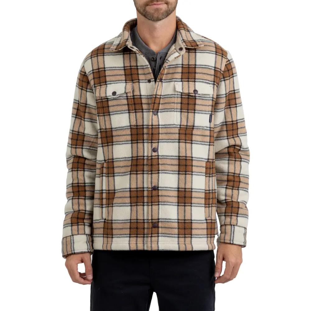 Rainforest Edgewood Bonded Fleece Shirt Jacket in Brown Plaid Check Cover