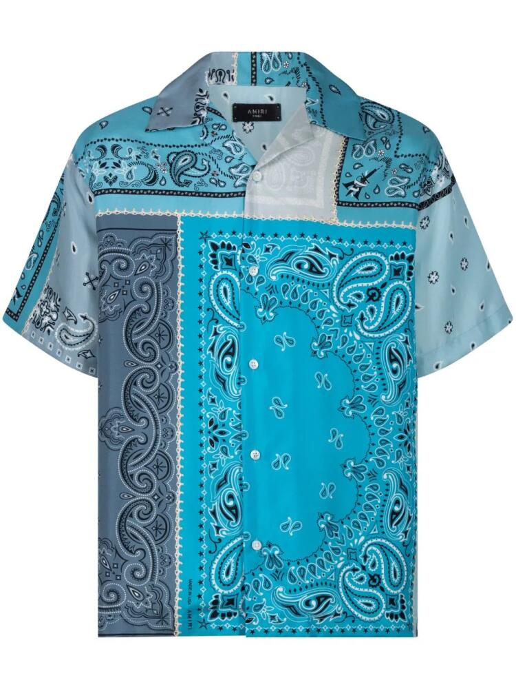 AMIRI bandana-print "Blue" silk shirt Cover