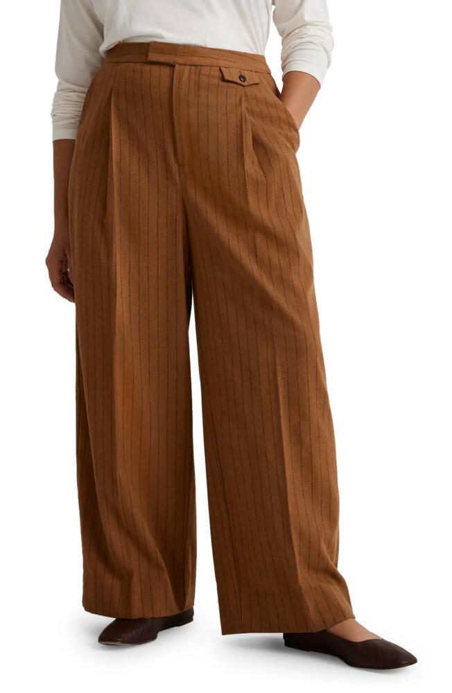 Madewell The Rosedale Pinstripe High Waist Straight Leg Pants in Fallen Timber Cover