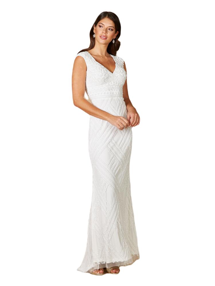 LARA New York Fabiana Cap Sleeve Beaded Wedding Gown in Ivory Cover