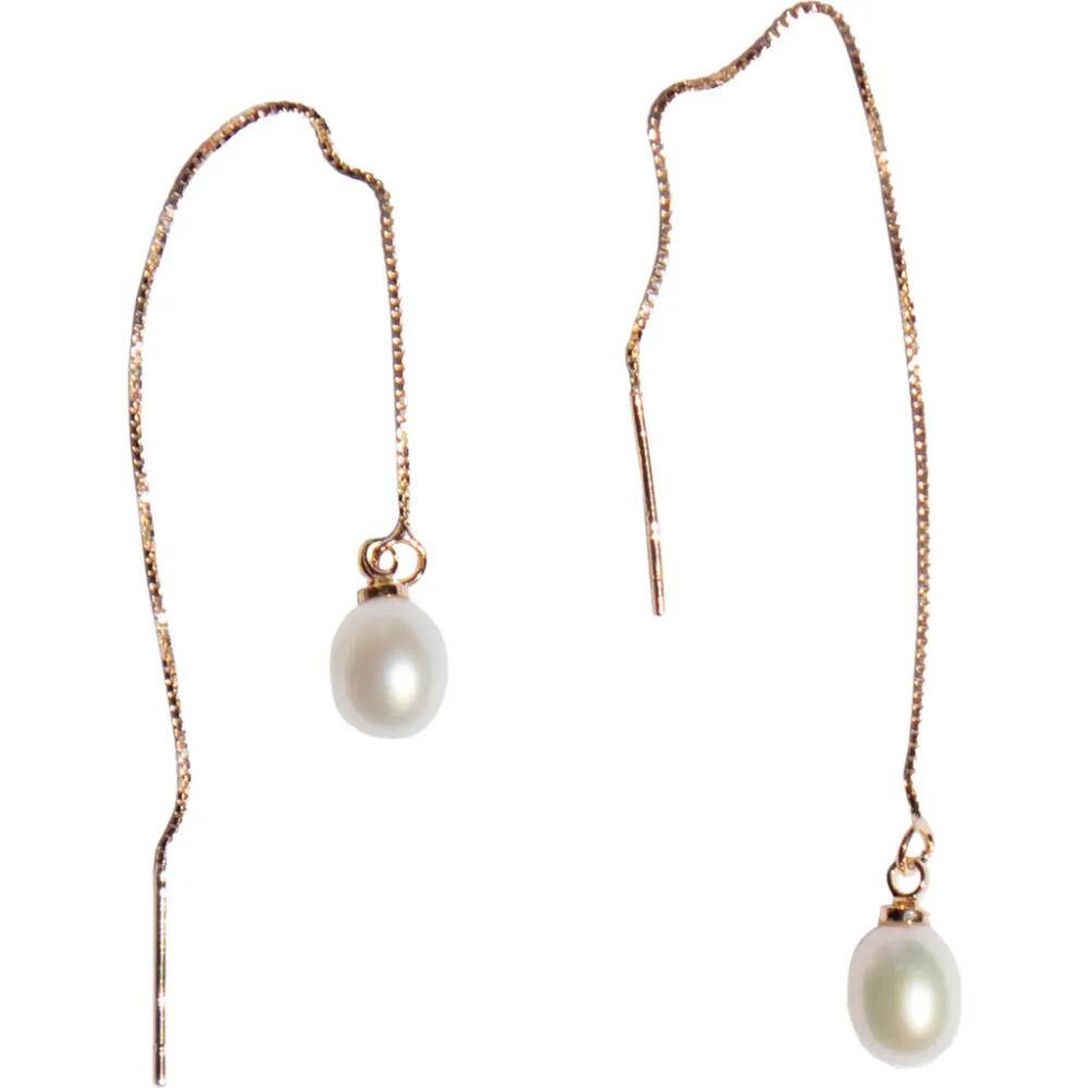 seree Lilith pearl thread earrings in White Cover