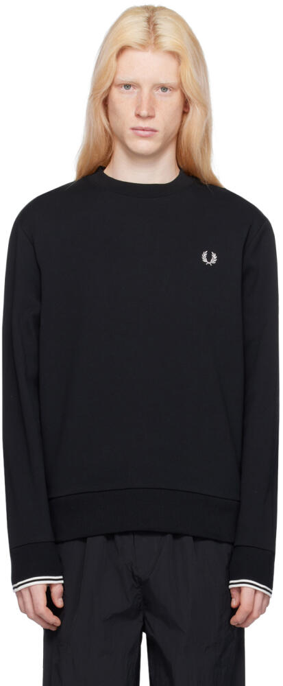 Fred Perry Black Striped Sweatshirt Cover