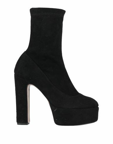 Divine Follie Woman Ankle boots Black Textile fibers Cover