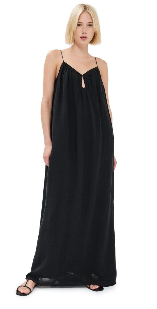 La Ligne Maxi Dress In Lightweight Linen Viscose Black Cover