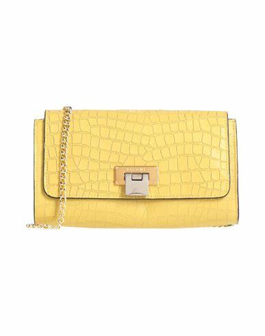 Visone Woman Cross-body bag Yellow Calfskin Cover