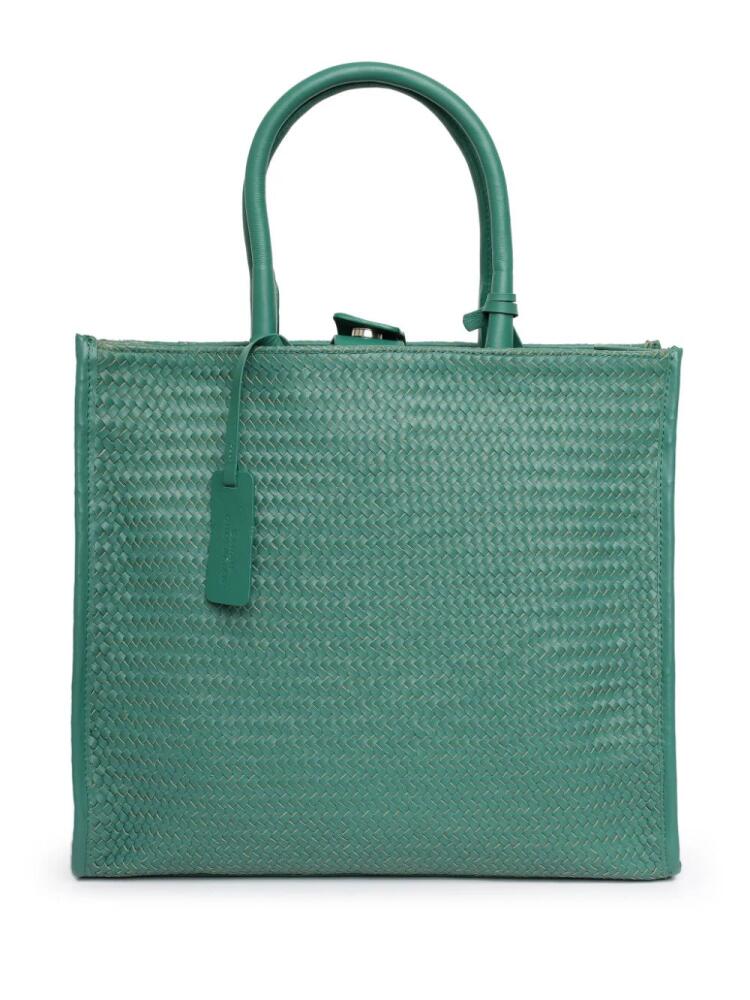 Sarah Chofakian Tresse woven leather tote bag - Green Cover