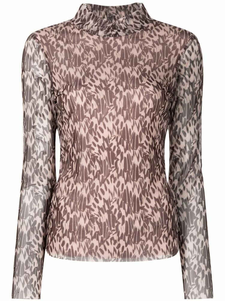 Ted Baker Jumila sheer patterned top - Brown Cover