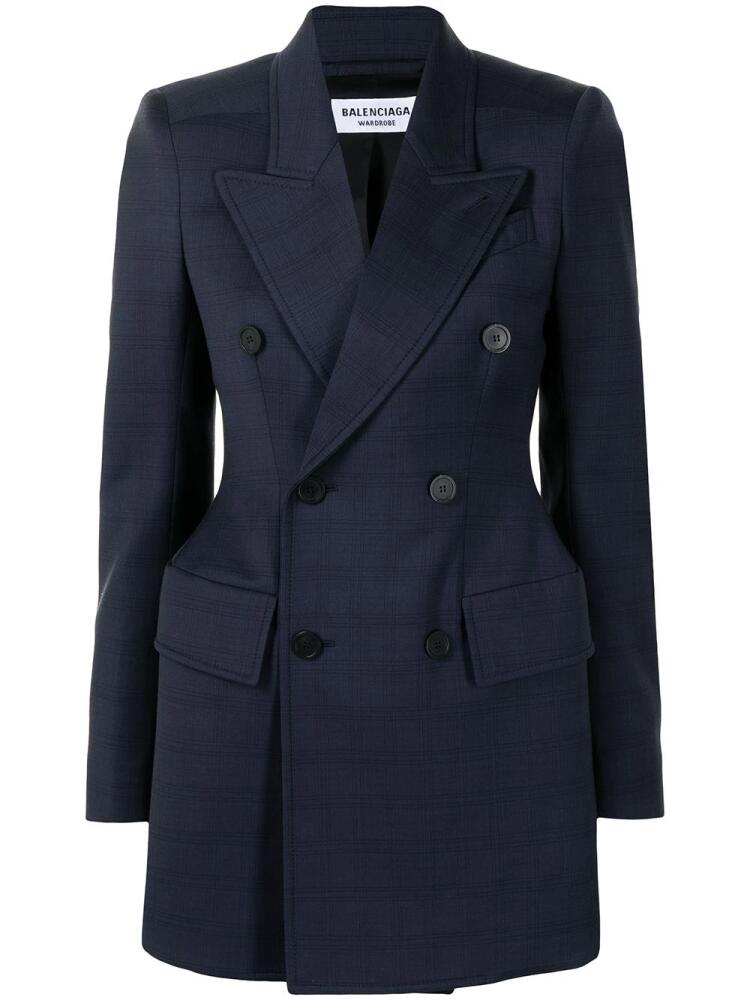 Balenciaga double-breasted wool blazer - Blue Cover