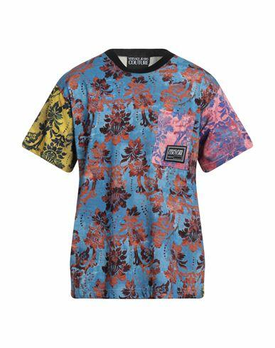 Versace Jeans Couture Man T-shirt Azure Cotton Cover