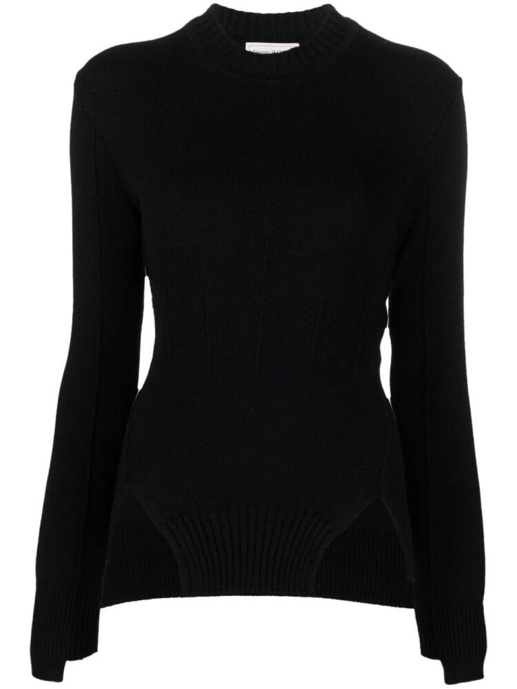 Alexander McQueen long-sleeve knitted top - Black Cover