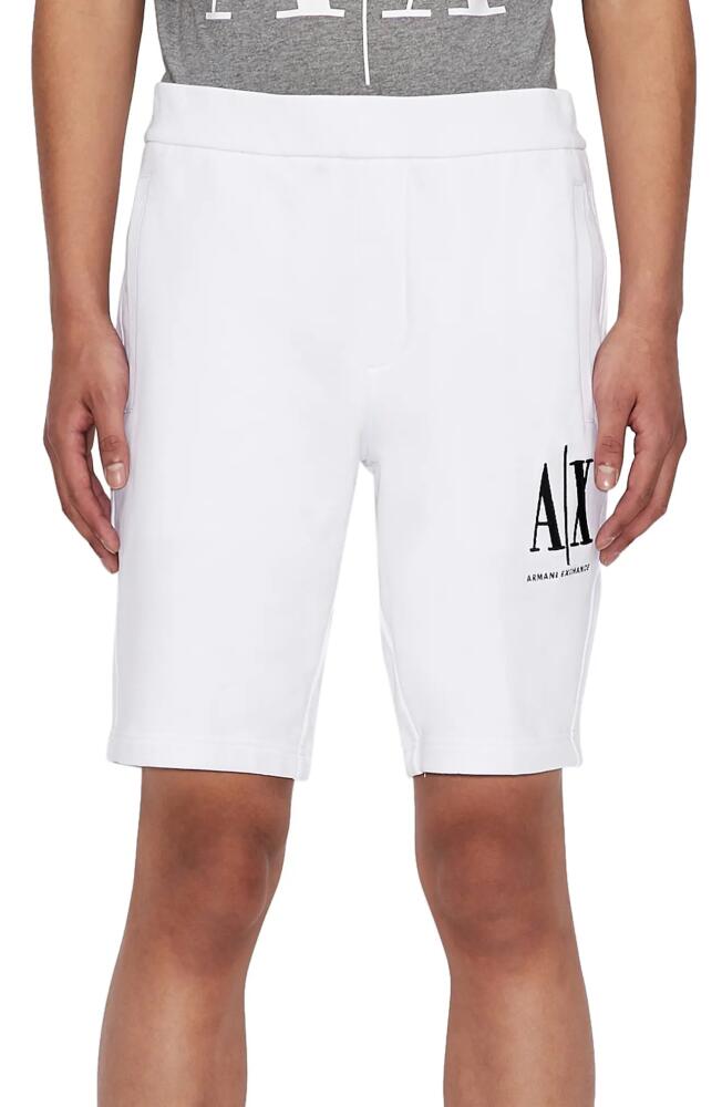 Armani Exchange Icon Logo Sweat Shorts in Solid White Cover