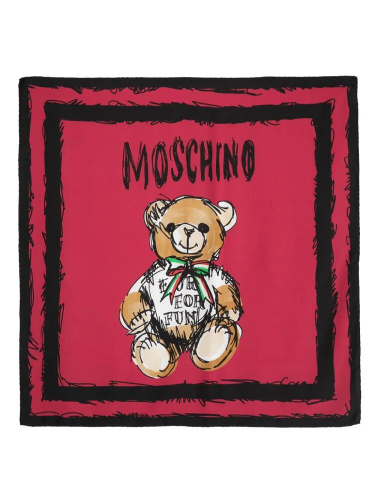 Moschino Teddy Bear-print scarf - Red Cover