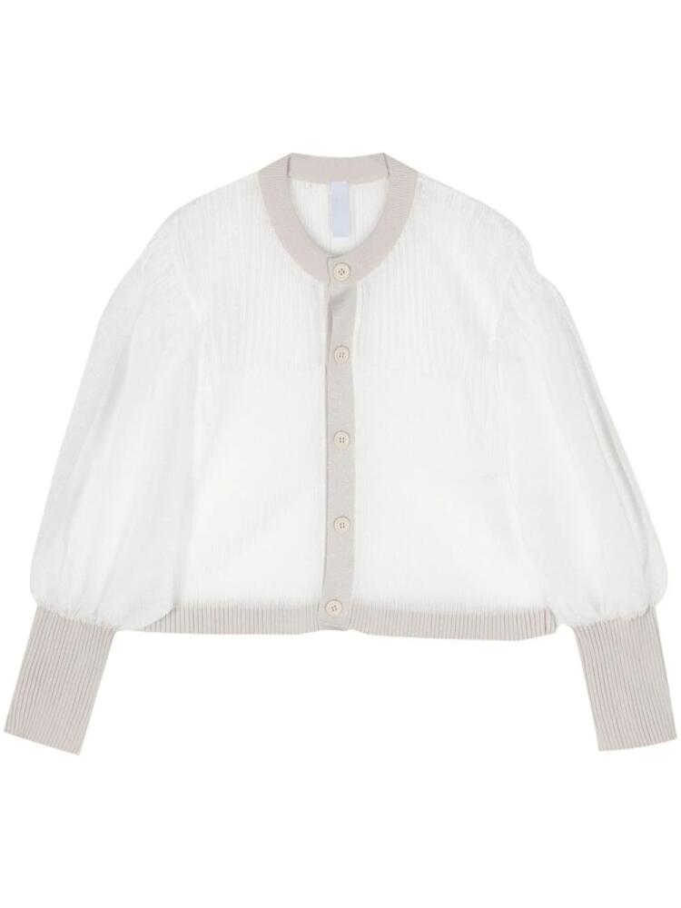 CFCL lurex-detailed sheer cardigan - White Cover