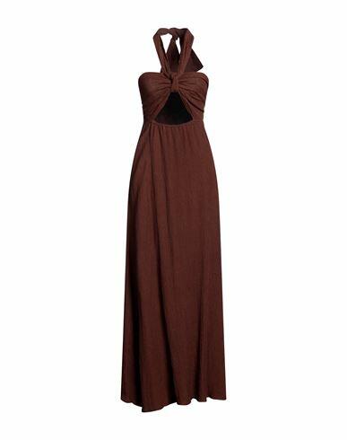 Faithfull Woman Maxi dress Brown Linen, Rayon Cover