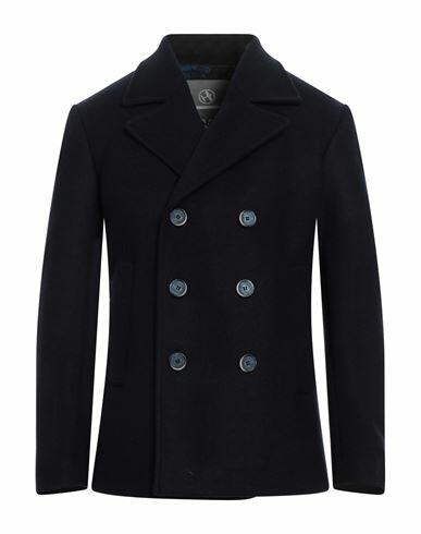 Havana & Co. Man Coat Navy blue Polyester, Wool Cover