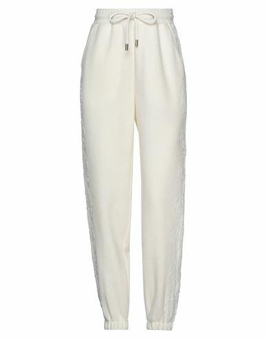 Ermanno Firenze Woman Pants Ivory Wool, Modal, Acetate, Polyester, Cotton Cover