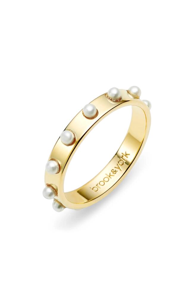 Brook and York Holly Imitation Pearl Ring in Gold Cover