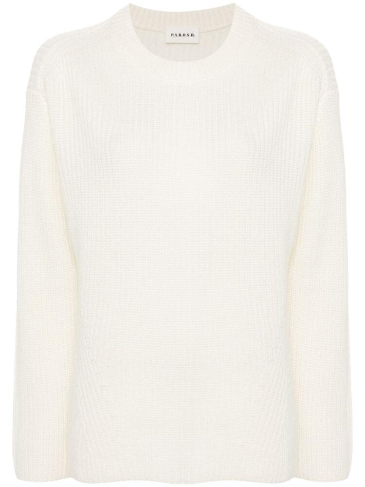 P.A.R.O.S.H. ribbed-knit cashmere jumper - White Cover