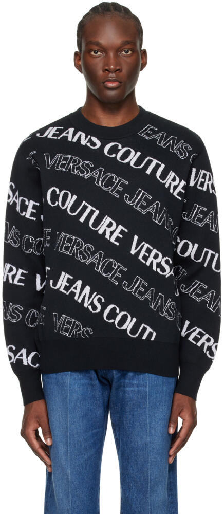 Versace Jeans Couture Black Wave Sweater Cover