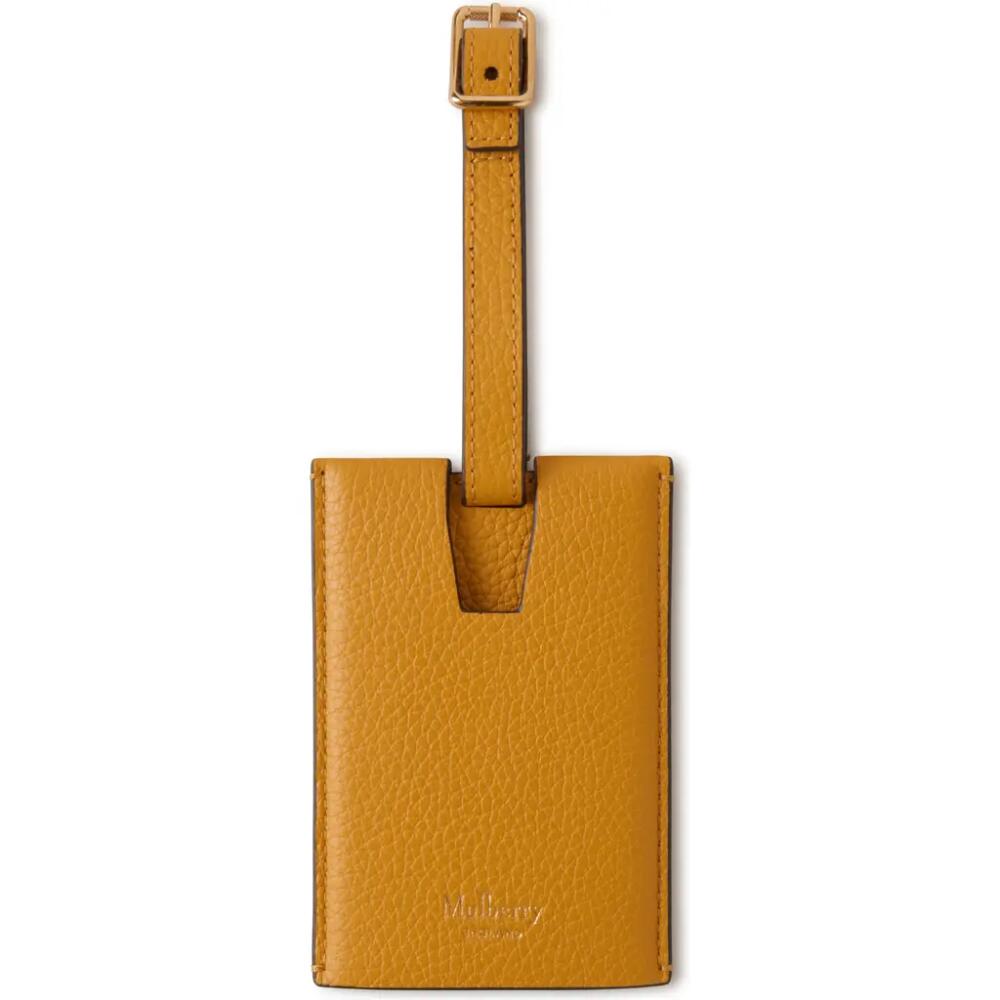 Mulberry Leather Luggage Tag in Deep Amber Cover