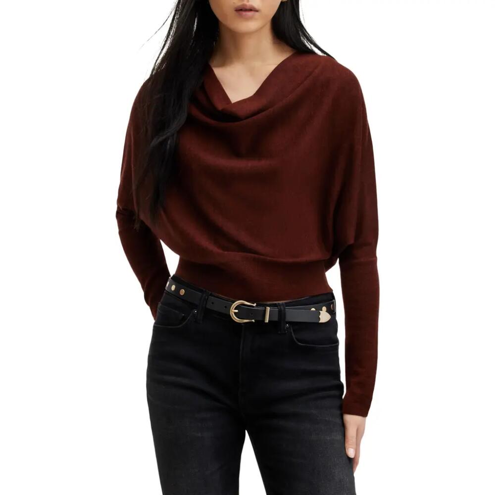 AllSaints Ridley Merino Wool Cowl Neck Sweater in Decadent Brown Cover