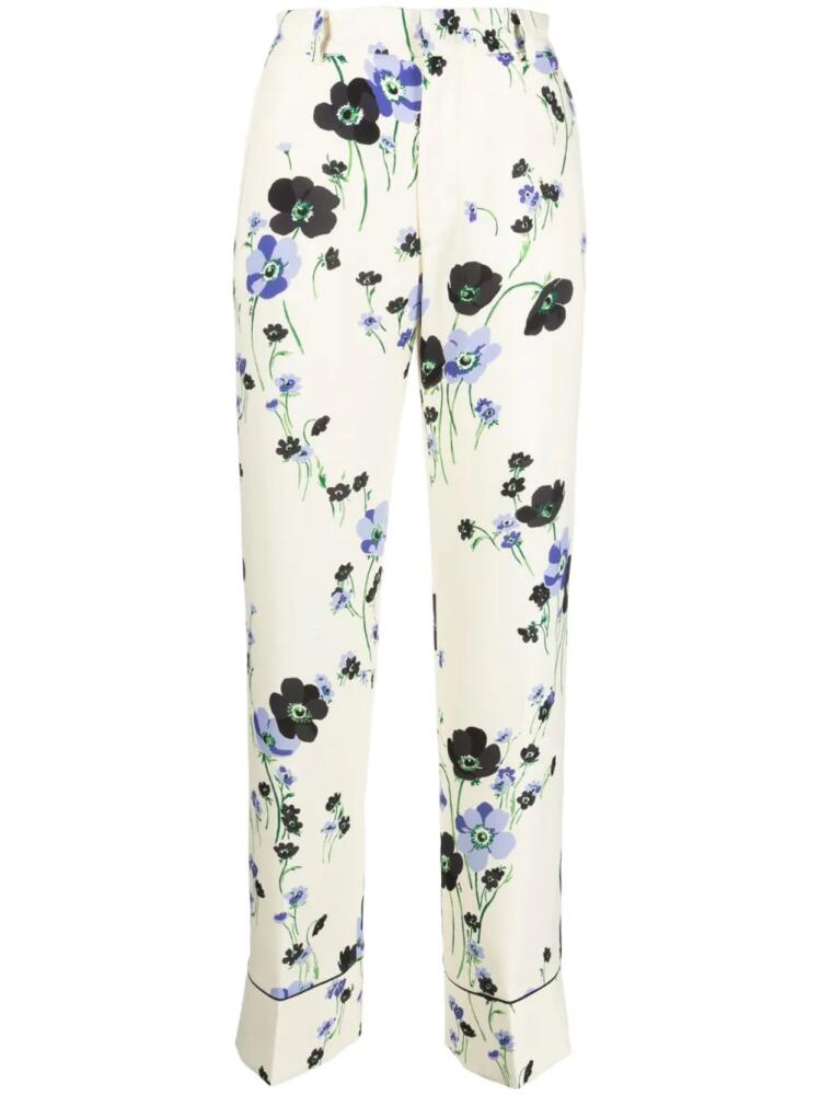 Nº21 floral-print straight-leg trousers - Yellow Cover