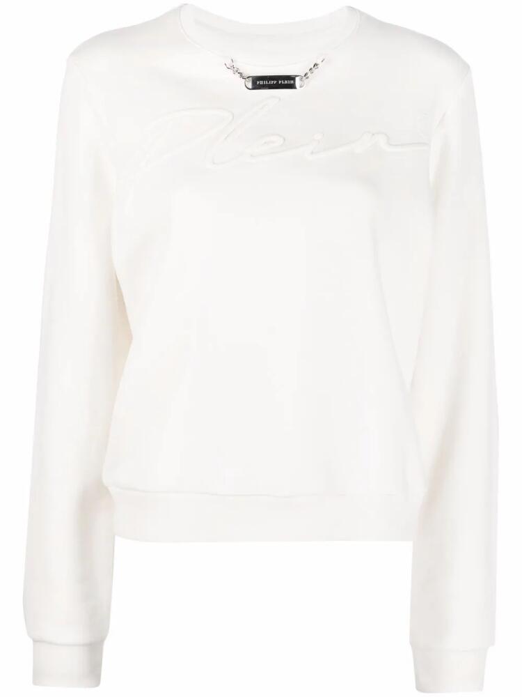 Philipp Plein Embroidery Signature leisure sweatshirt - White Cover